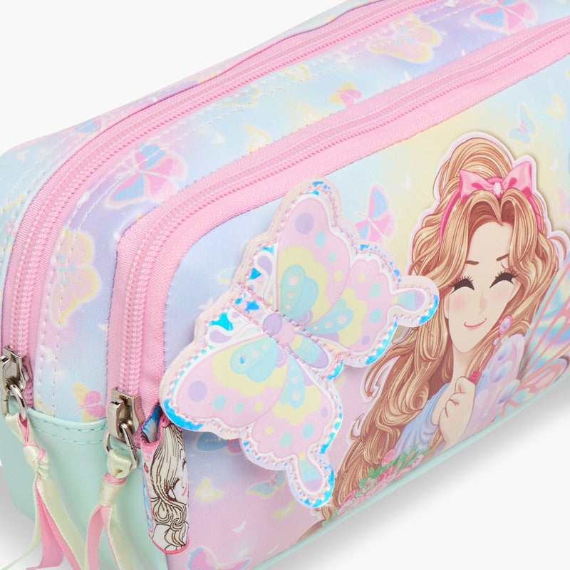 Minmie My Butterfly - Pencil Case-1 Cmprt.-Printed-Rectangle (Pvc) Pastel Pink \ 22x7x12 - Image 4